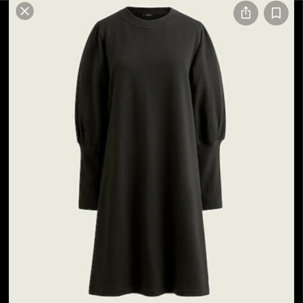 Original cotton terry puff-sleeve sweatshirt dress